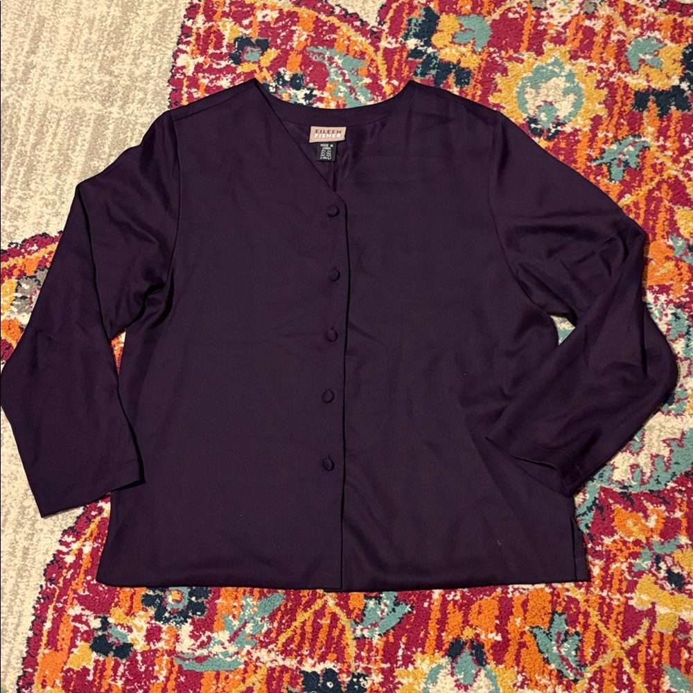 Eileen Fisher Vintage Purple Silk Blend Top